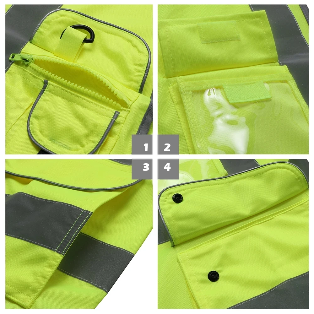 Safety Vest Big Size Highlight Reflective Jacket Bike Hi Vis Workwear Motorcycle Reflective Vest Night Work Security Running