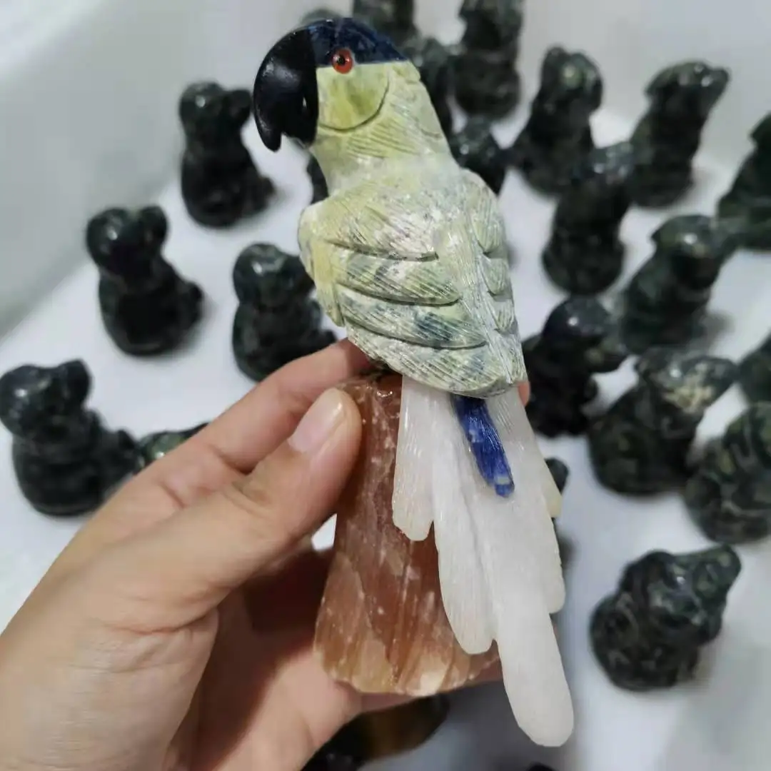 天然石,鳥の置物,オウム,家族の装飾のための宝石 - AliExpress 15