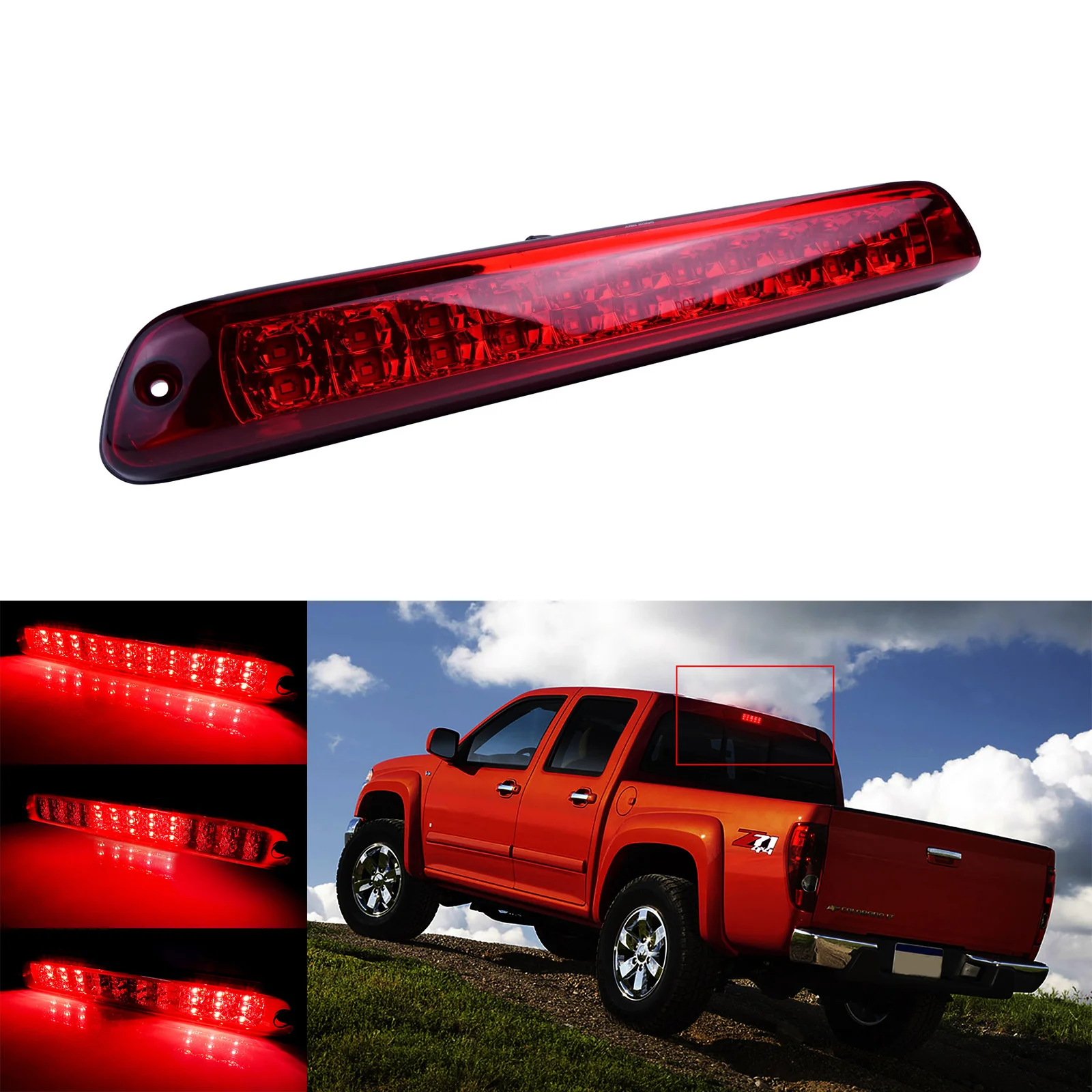 ANGRONG 1X Red LED 3RD Brake Stop Tail Light Cargo Lamp For Chevy Colorado Canyon 2004-2012