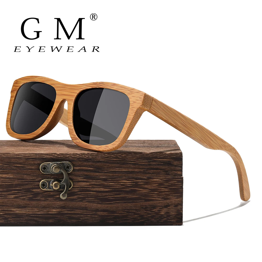 GM Brand Design Polarized Wooden Sunglasses Handmade Natural Bamboo Frame Eyewear S1725