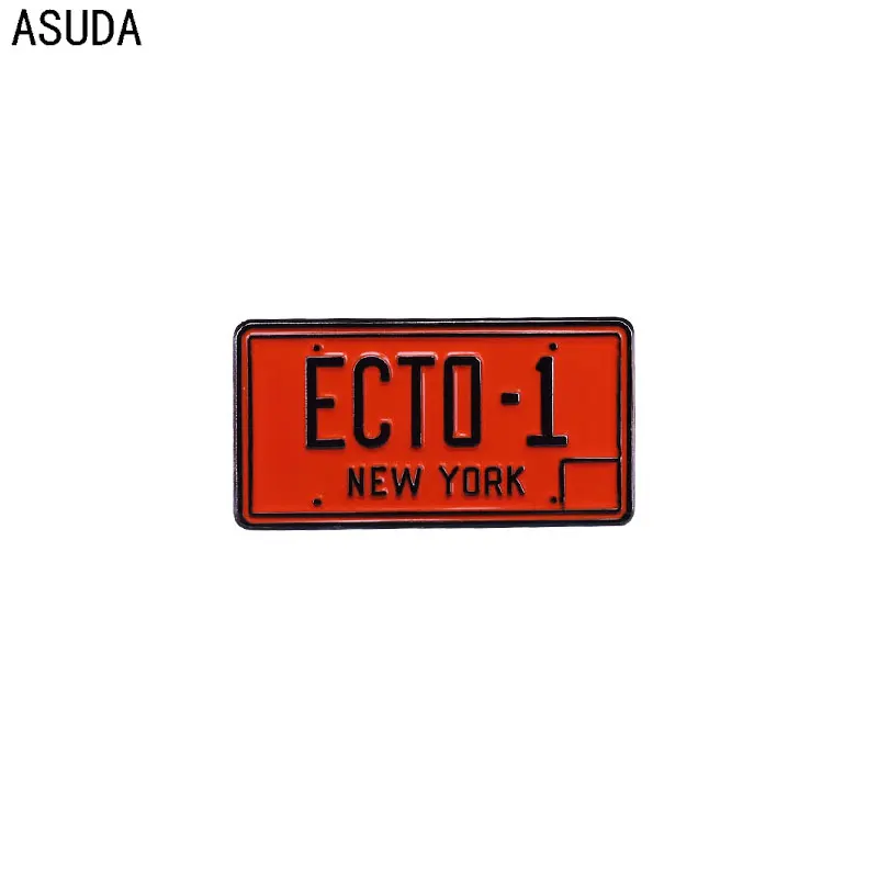 Ghostbusters Exclusive Ecto-1 License Plate enamel pins and blouse lapel brooch Men women fashion jewelry gifts bag badge