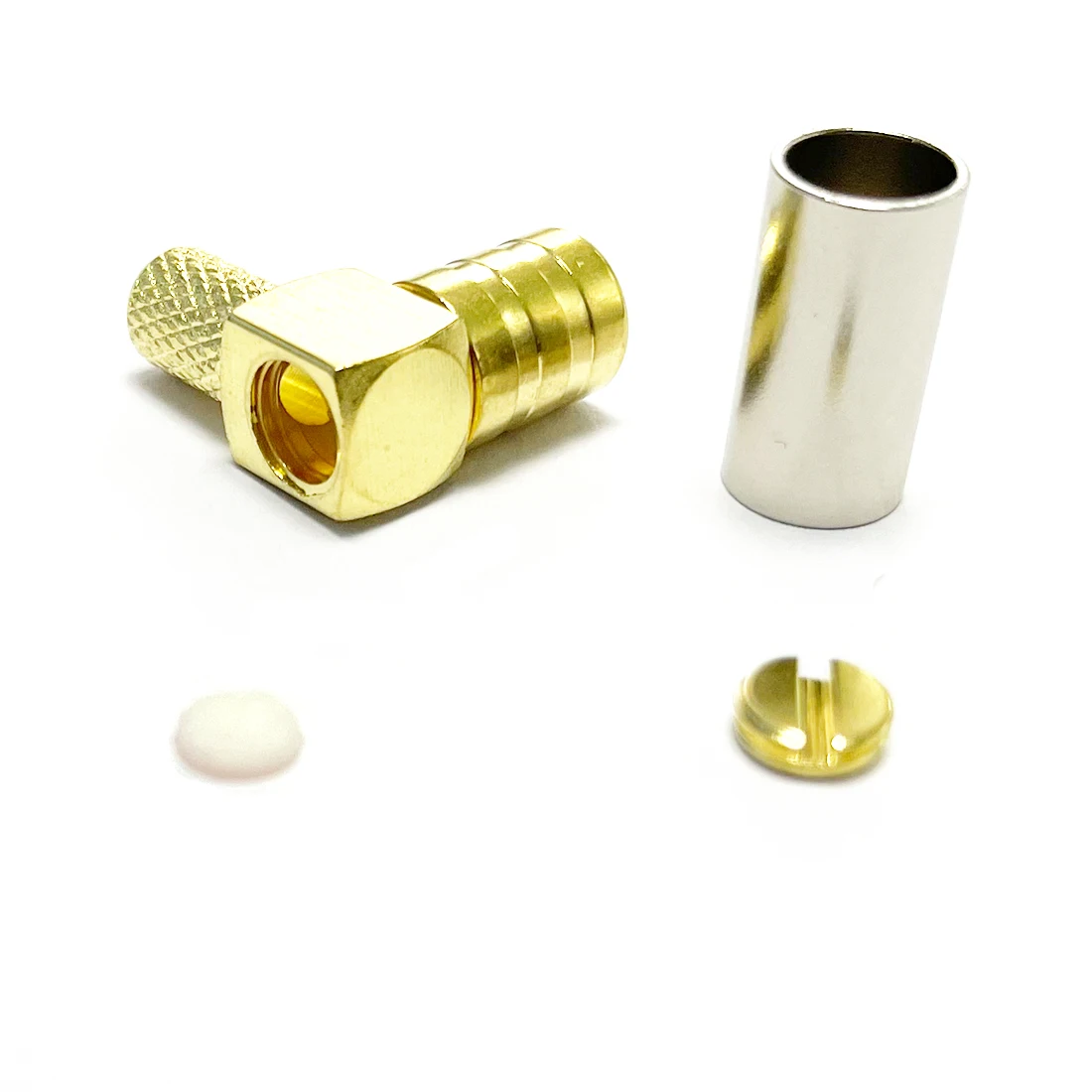 SMB  Female Jack  RF Coax Connector Crimp for RG58 RG142 LMR195 Cable Right Angle Goldplated  NEW Wholesale Wire Terminal