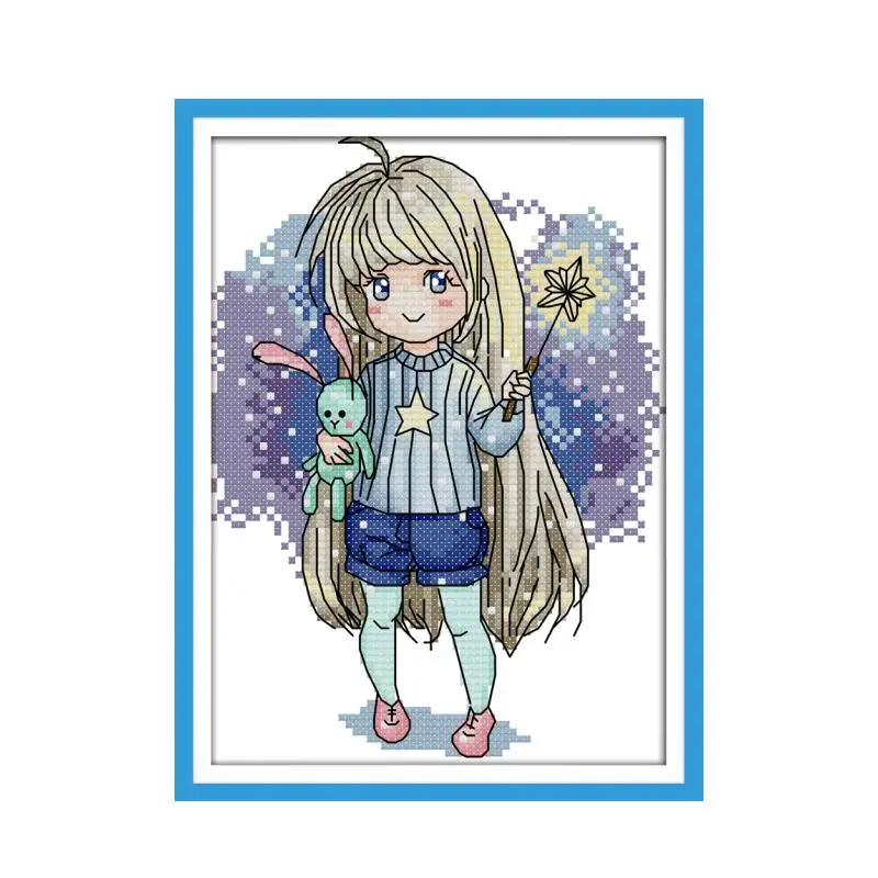 

Набор для вышивки крестом «Волшебная девушка» aida 14ct 11ct с принтом, стежки на холсте, вышивка, сделай сам, рукоделие ручной работы плюс