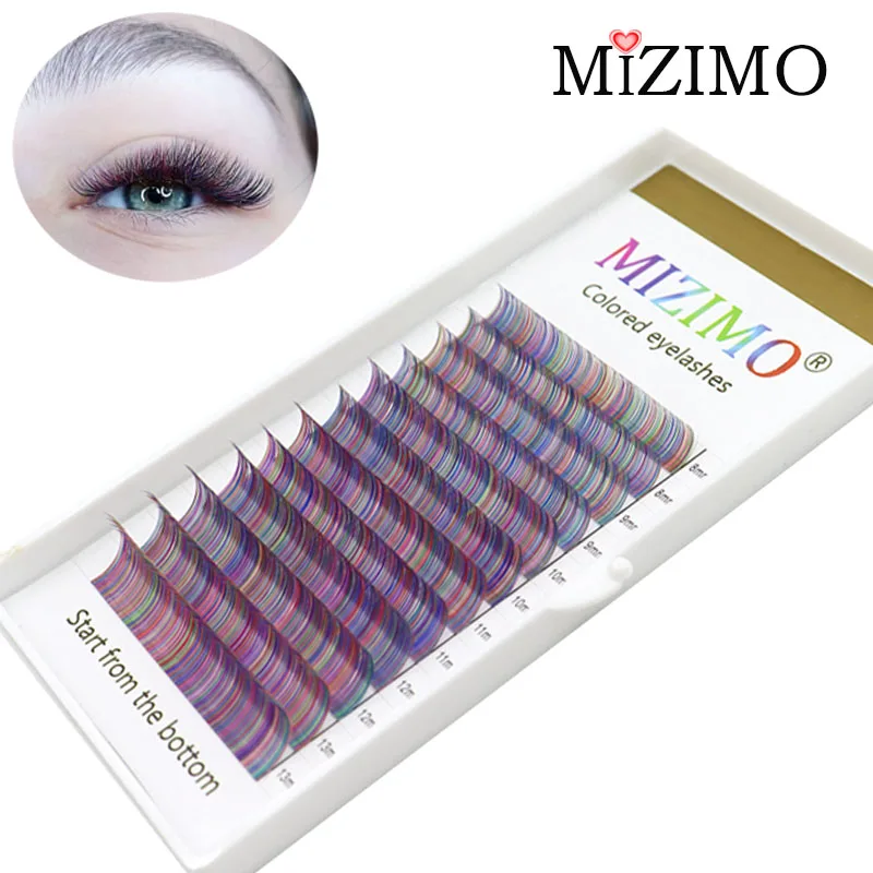 2021 New Color False Eyelashes Thickness (0.07/0.1mm) Natural Extension Soft Makeup Factory Wholesale Light Blue Mix.