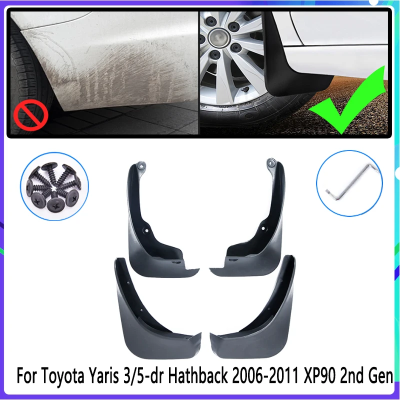 Car Mud Flaps for Toyota Yaris Vitz 2006~2011 XP90 2007 2008 2009 2010 Mudguard Splash Guards Fender Mudflaps Auto Accessories