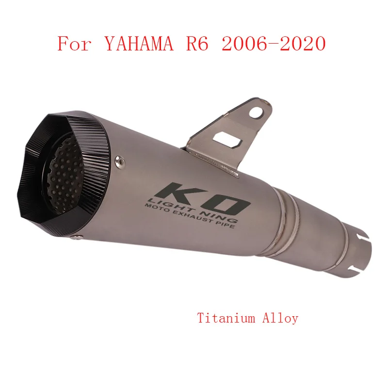 

Titanium Alloy Replace Stock Muffler Exhaust System Muffler Escape Tip Pipe Exhaust Silencer for Yamaha YZF R6 2006-2020