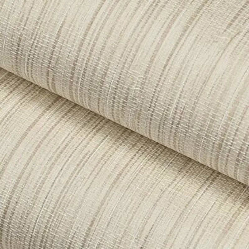 Rustic Straw Texture Pure color Wallpaper Modern Simple Plain Retro Non-woven Classic Solid Wall Paper Bedroom Decor,Brown,Beige