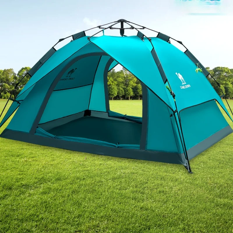 zq  Outdoor Tent Large Family Double Door Camping Camping Outdoor Sun Protection Portable Rain Proof