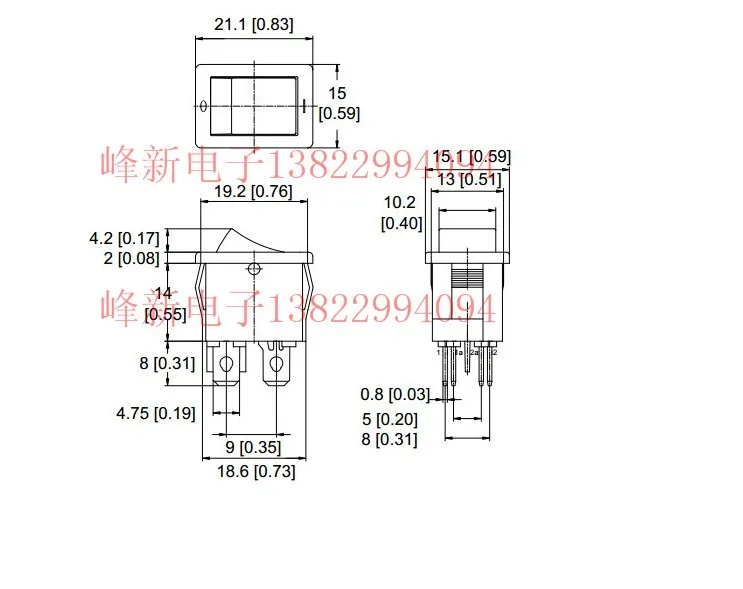 Imagem -02 - Interruptor Rocker da Fonte de Taiwan Engrenagens Interruptor de pé 12a 250v Interruptor Rocker Interruptor