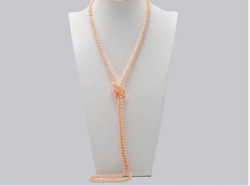 7mm bright pink pearl necklace natural freshwater pearl Jewelry 35cm 43cm 14inch 17inch 200cm