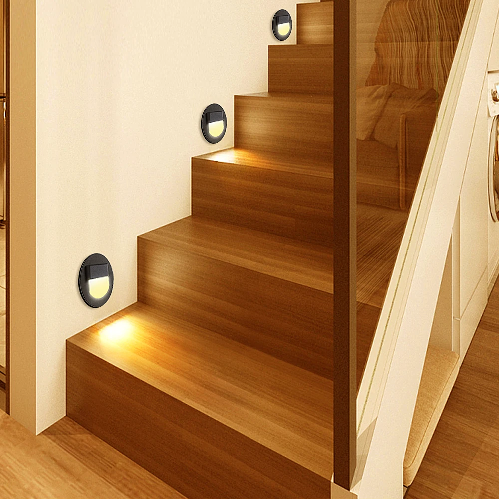 SANDIY Luzes de parede Candeeiro de parede embutido Luzes de noite Sensor de movimento Luz de escada para escada de escada para dormitórios