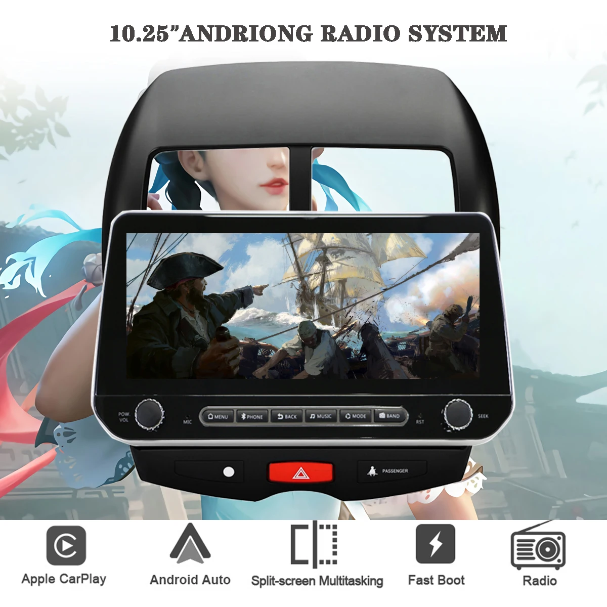 Para Mitsubishi ASX 2010 - 2016 Radio de coche reproductor de vídeo Multimedia DVD Monitor de navegación GPS Android 14 8G Ram unidad principal de Cassette