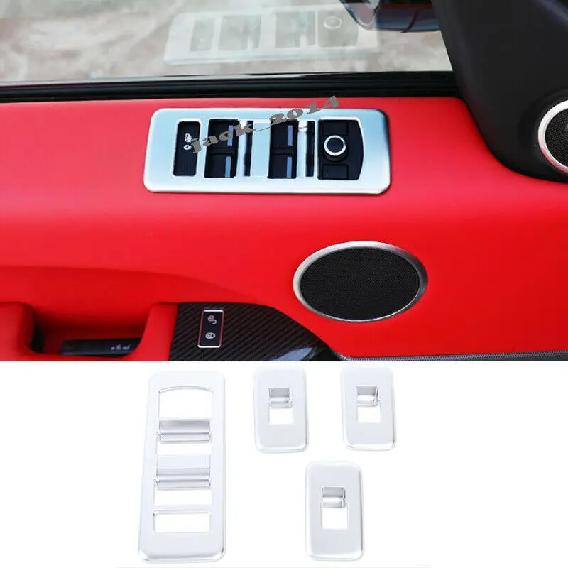 ABS Chrome Window Lift Switch Frame Cover Trim for Range Rover Sport 2014 2015 2016 2017