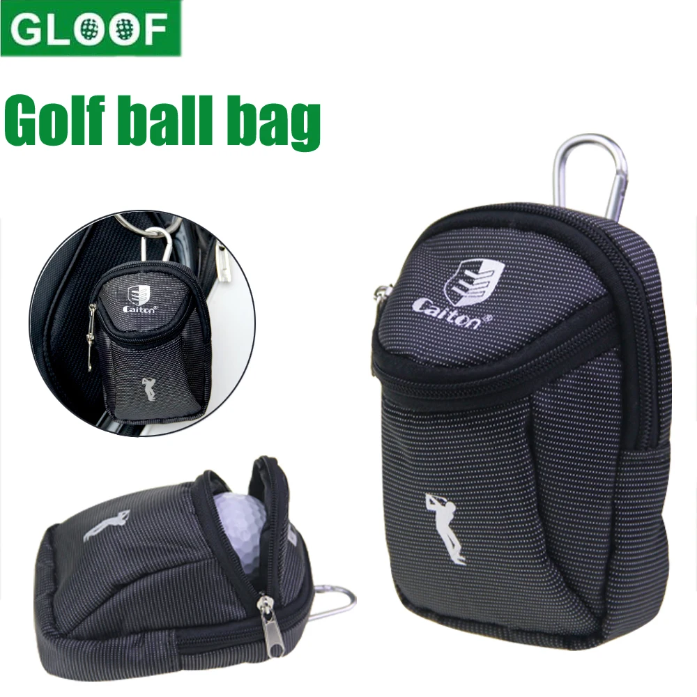 GLOOF 1Pc Golf Balls Bag -Zipper Golf Tees, Divot Tool,Canvas Ball Marker Accessories Holder Storage Bag-Small & Portable