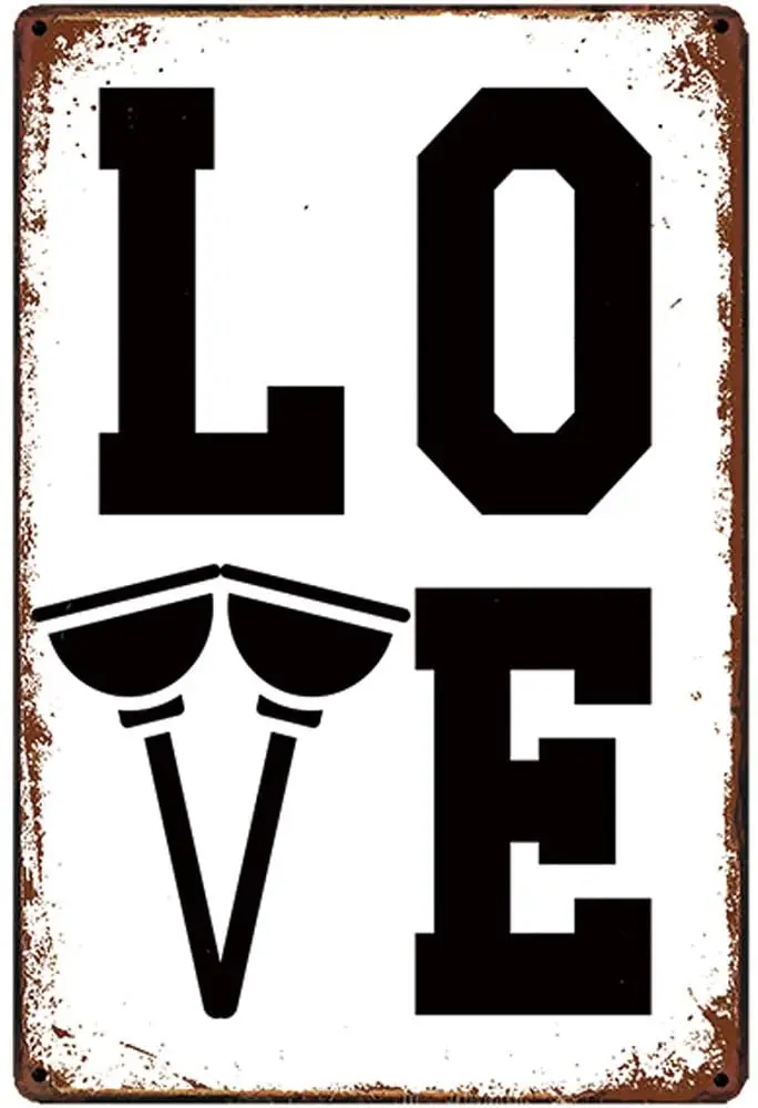 

Original Retro Design Love Tin Metal Signs Wall Art | Thick Tinplate Print Poster Wall Decoration for Bathroom