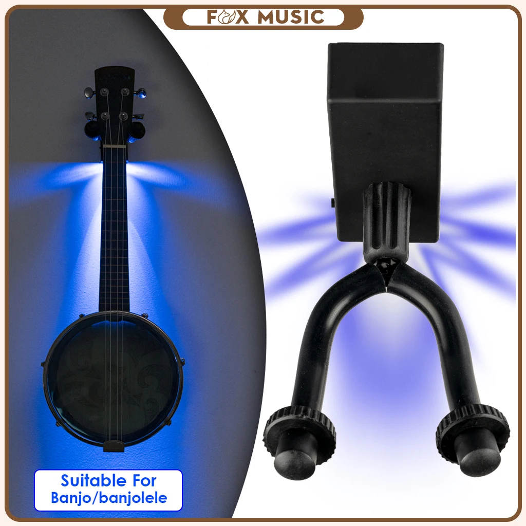 

Banjo Hanger Wall Mount Holder Hook Blue LED Light 20000mcd Brightness 5KG Load-bearing For Concert Tenor Banjolele