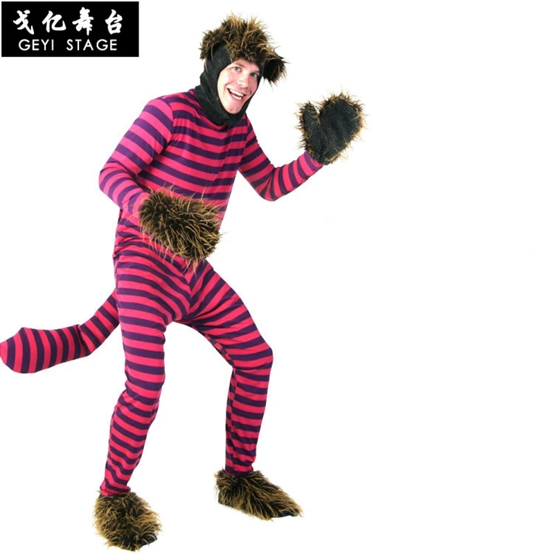 Hot Alice In Wonderland Costume Cheshire Cat Cosplay Fancy Dress Halloween Costumes For Adult kids party Alice Costume Cosplay