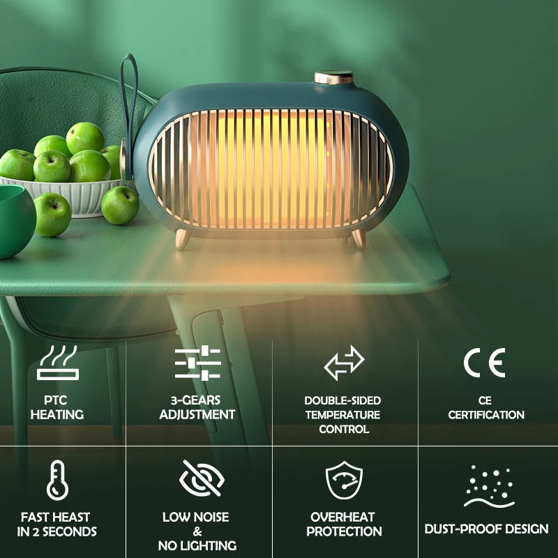 900W Heater Mini Portable Fast Electric Heaters Touch Control Hot Fan Winter Warmer Overheat Protection Air Heater 220V