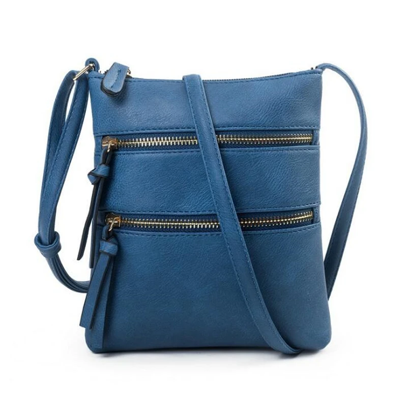 Women PU Leather Shoulder Bag Strap Crossbody Bag Casual Small Handbag Pocket Ladies Designer Zipper Female Messenger Purse