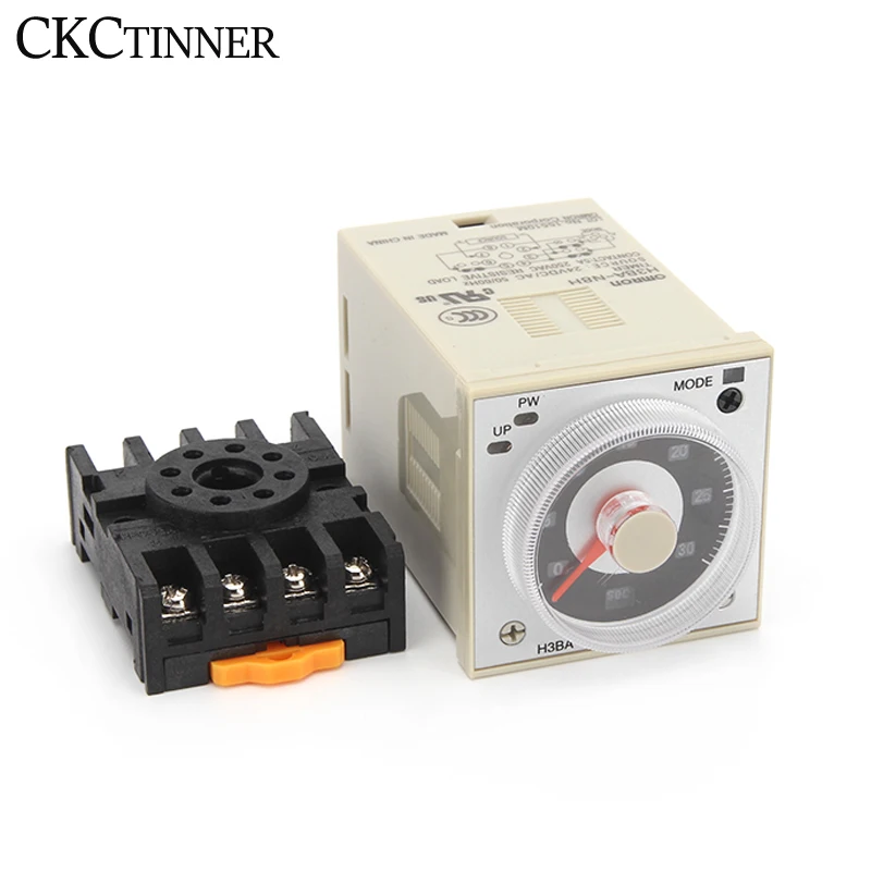 H3BA-N8H 8PIN 50/60Hz 2NO2NC Time 1.2s to 300h 48*48mm DC12V DC24V AC110V AC220V Multifunctional solid state relay