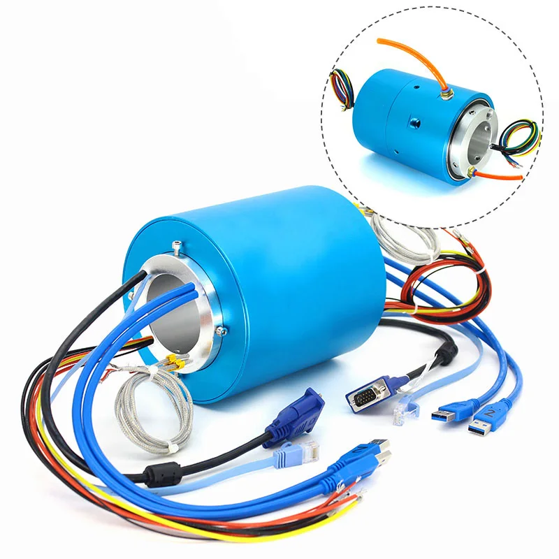 Taidacent Electric Slip Ring Rotary Joint Connector Electrical Rotary Joint Pneumatic Slip Ring Rotation Conduction Signal Gas