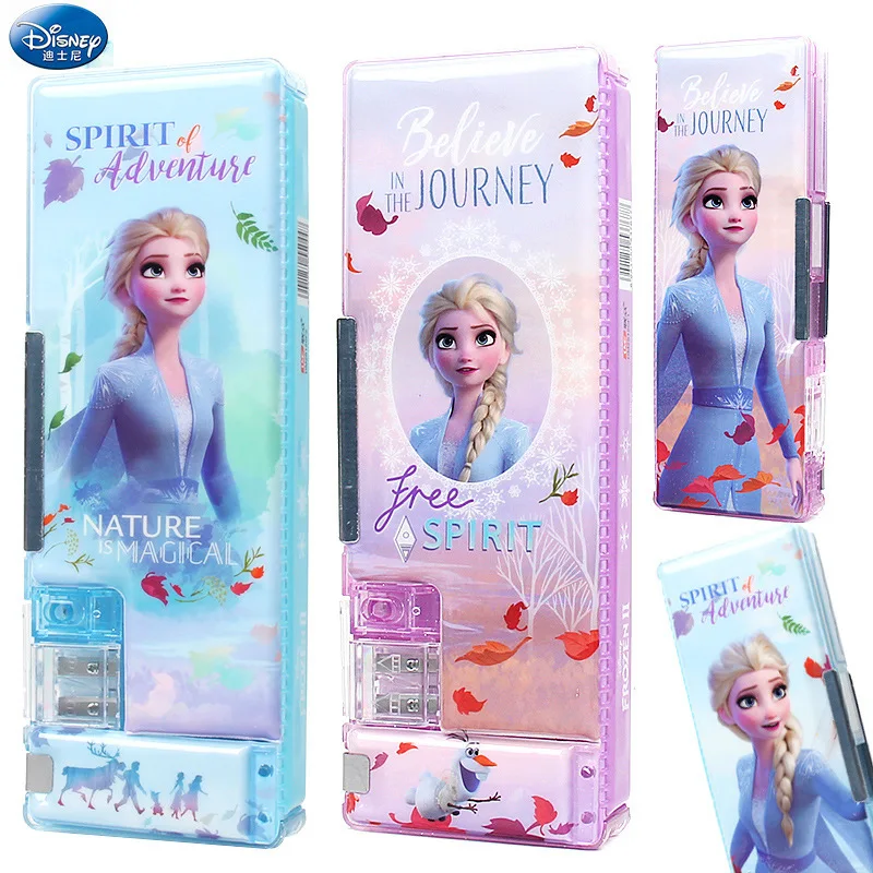 Disney Quick Frozen Stationery Box Student Cute Multifunctional Pencil Box Large Capacity Children's School Supplies Gift Prize