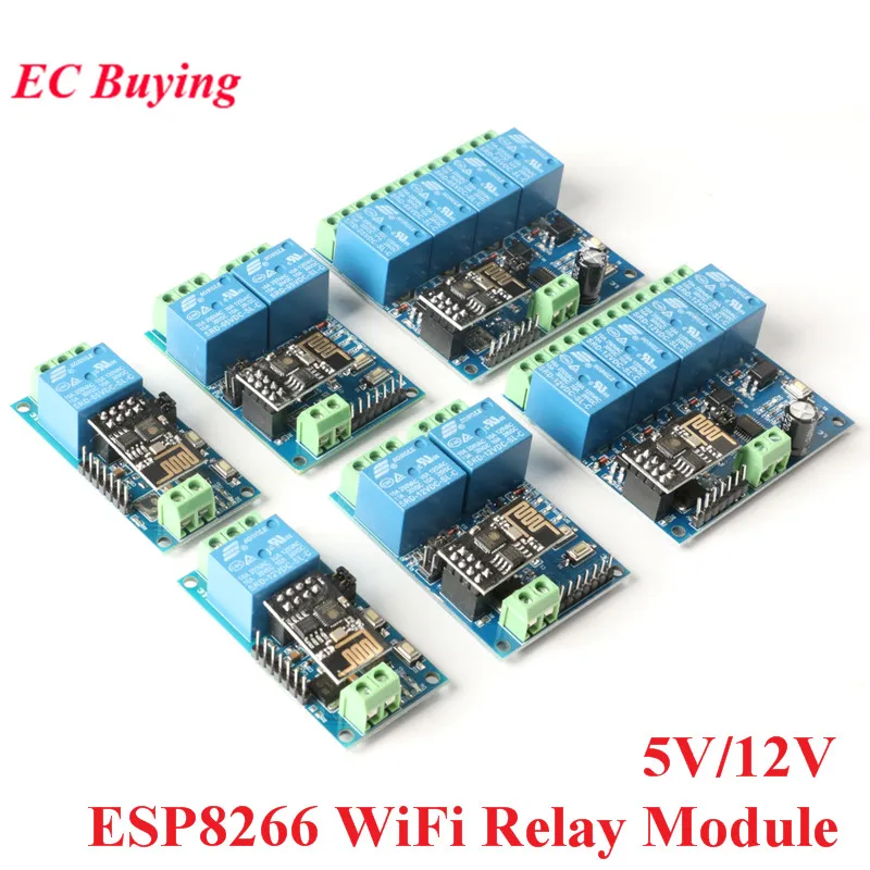 ESP8266 ESP-01 5V 12V 1 2 4 Way WiFi Relay Module Things Smart Home Remote Control Switch ESP01 WIFI Wireless Module Phone APP