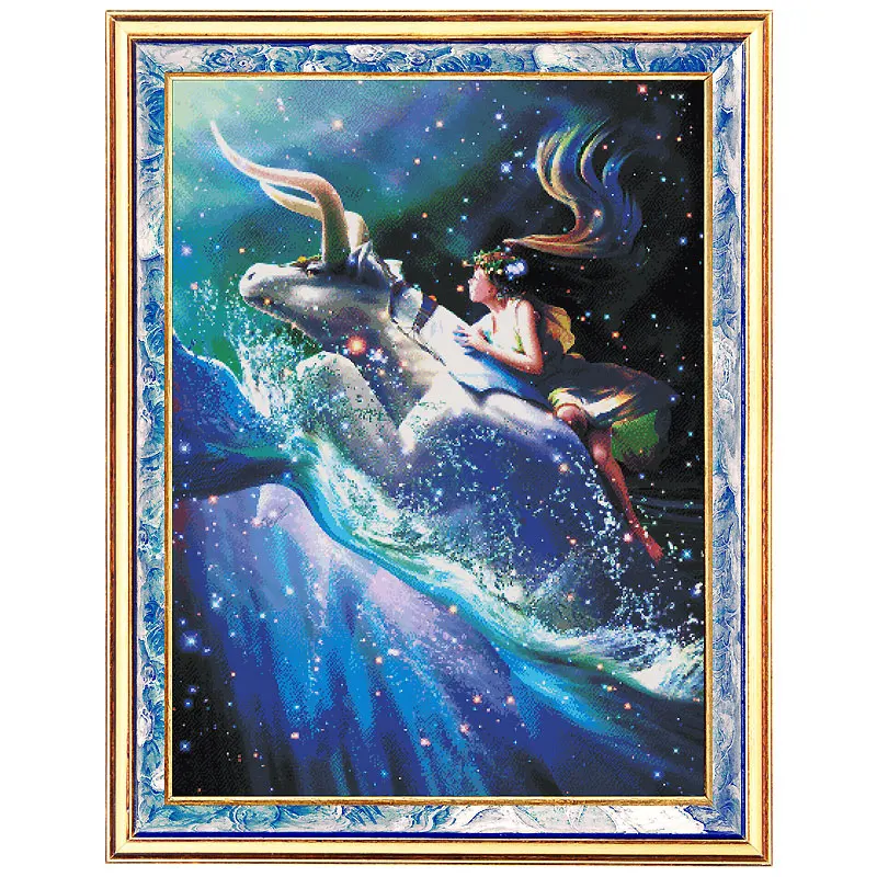 

Living Room Decoration Cross Stitch Fishxx Dream Starry Sky Series 12 Constellation Oil Painting Embroidery Home Large Taurus