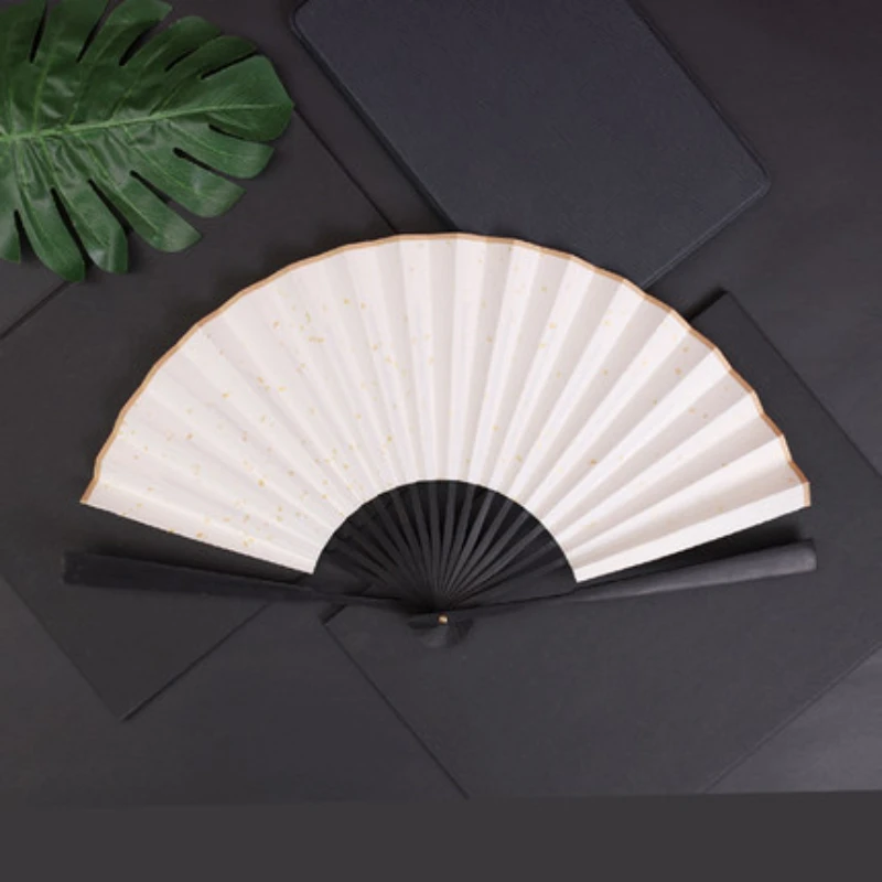 Folding Paper Fan Rice Paper Ventilador DIY Hand Fan Abanicos Para Boda Portable Bamboo Ventilatore Chinese Style Gift Summer