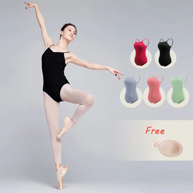 Ballet Leotards Women Gymnastics Leotards Adult Dance Halter Top Camisole  Ladies Sleeveless Ballet Bodysuit