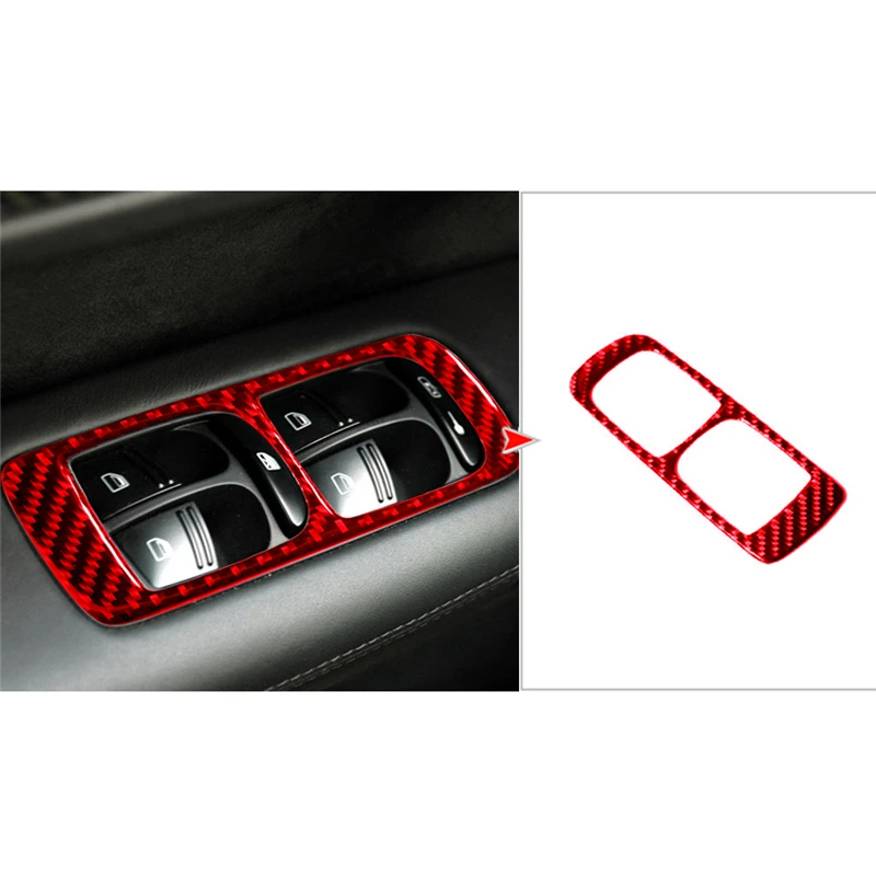 

For Porsche Cayenne Sport SUV 2003-2010 Main Driving Side Door Lift Control Car Accessories Interior Carbon Fiber Stickers 1PCS