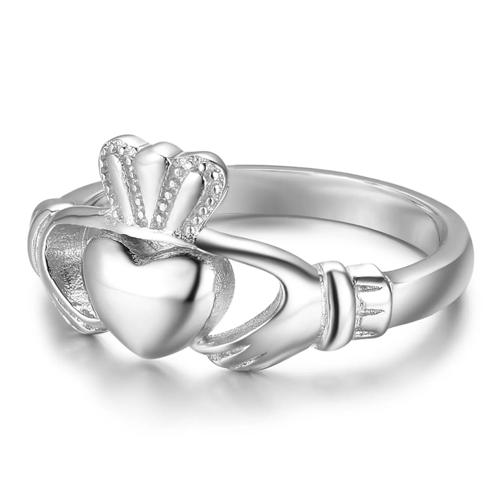 Irish Claddagh Ring 925 Silver for Women Promise Wedding Hands Heart Crown Ireland Style Classic Design Romantic Jewelry