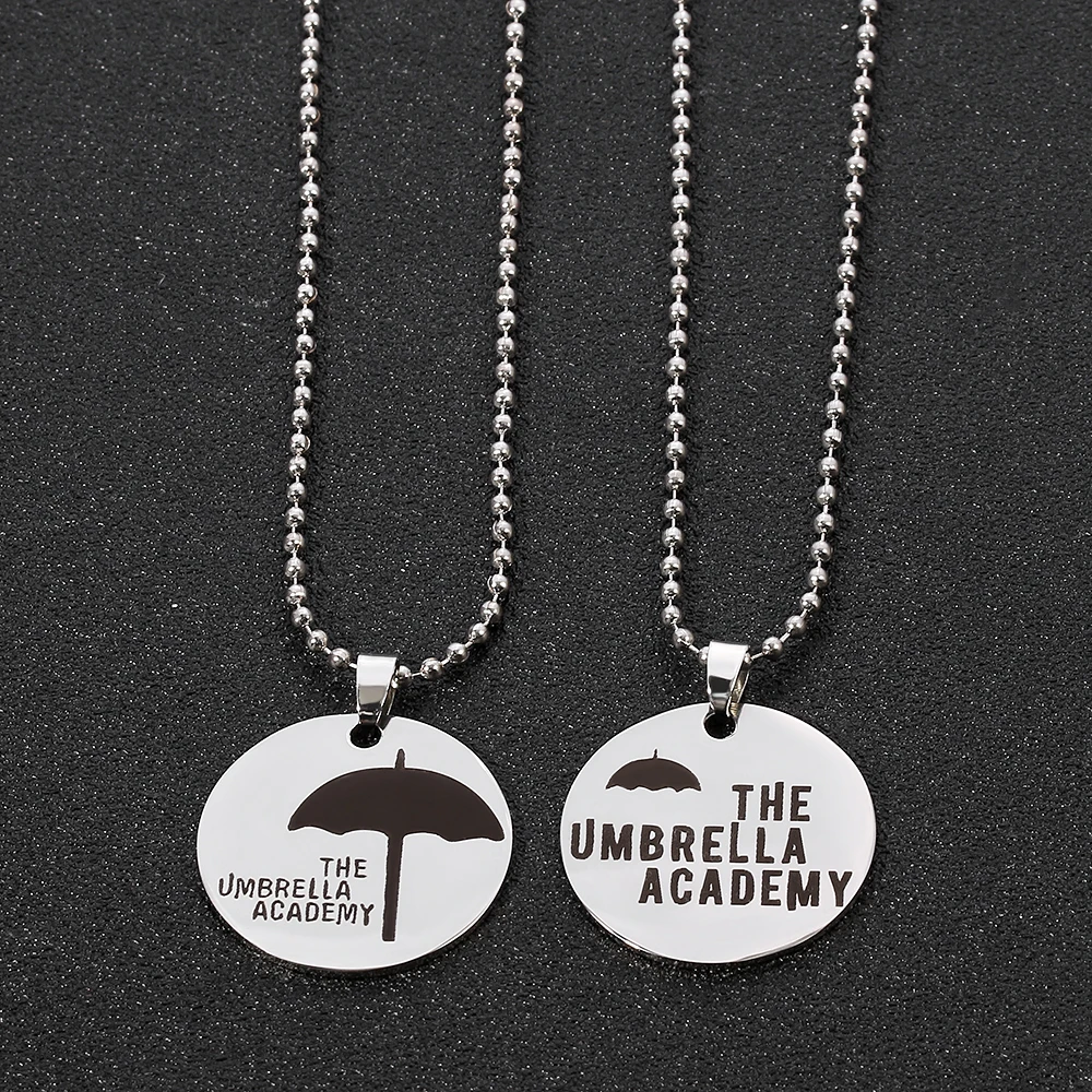 The Umbrella Academy Necklace High Quality Stainless Steel Silver Color Hip Hop Rock Round Pendant Necklace Women Jewelry