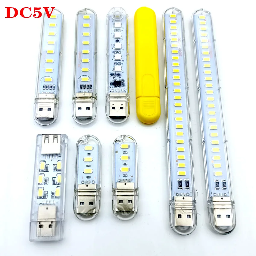 DC 5V Lampu Malam LED Mini Portabel 10LED 24LED Lampu Meja Baca USB Tiang Ekstensi Dapat Ditekuk Colokan AS Adaptor Lampu Buku