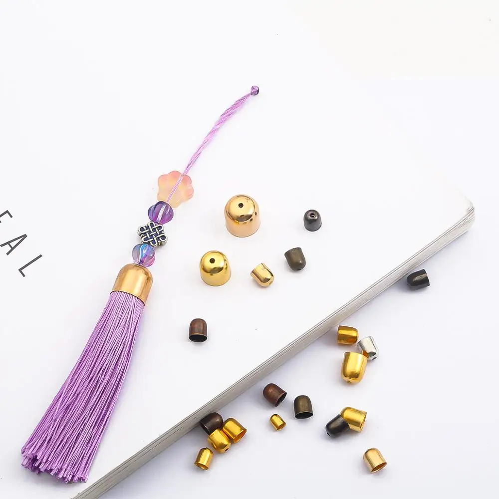 50-100 stücke Multisize Quaste Caps Leder Cords Crimp Ende Perlen Armbänder Schnalle Finden Kappe Für DIY Schmuck Machen zubehör