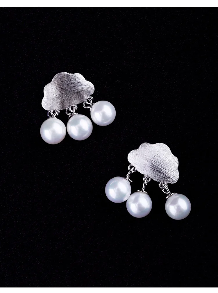New Hot Fashion 925 Sterling Silver clouds pearl Earrings for Women Girls Gift Fashion Statement Jewelry