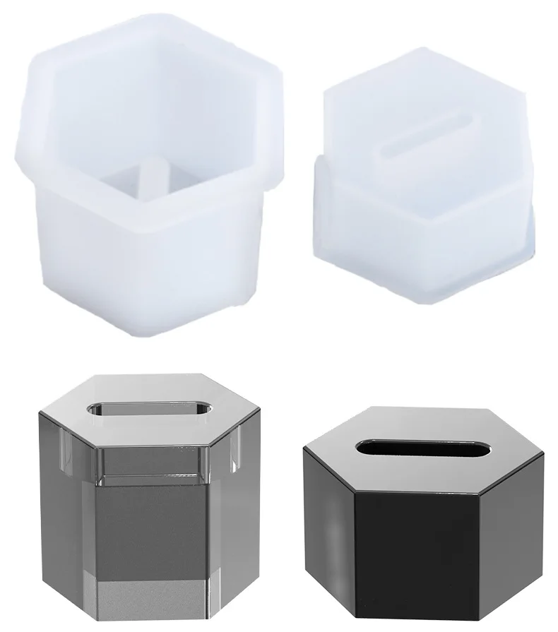 Molde de silicone de hexágono, ferramenta de exibição para assento, molde para faça você mesmo, joias, cristal, resina epóxi