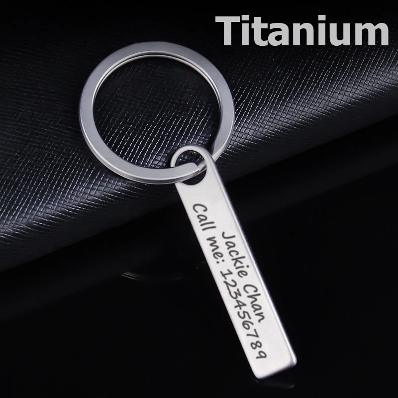 Titanium Drive Safe Key Chain Custom Lettering Anti-lost Car Keychians Card Trinket Key Ring Holder for EDC Label Xmas Gifts