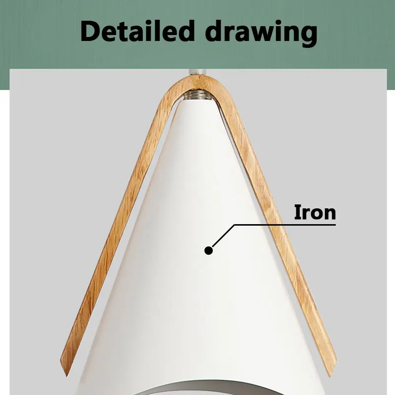 Imagem -05 - Luminária Pendente Nórdica Moderna E27 Luminária Pingente de Ferro de Madeira Personalizável para Estudo Abajur de Cabeceira para Melhoria da Casa