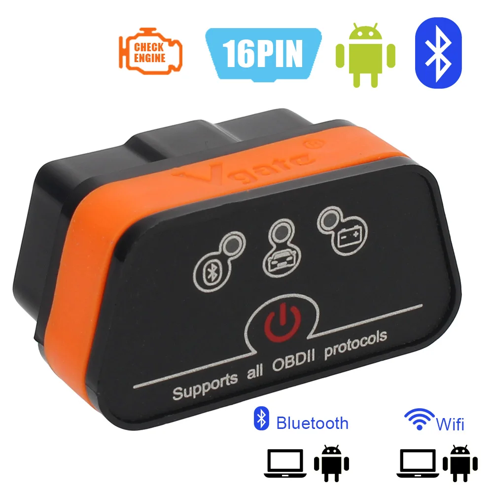 Automotive Diagnostic Scanner Vgate Icar2 For Android Code Reader Auto Diagnostic Tool WIFI/Bluetooth ELM327 OBD2