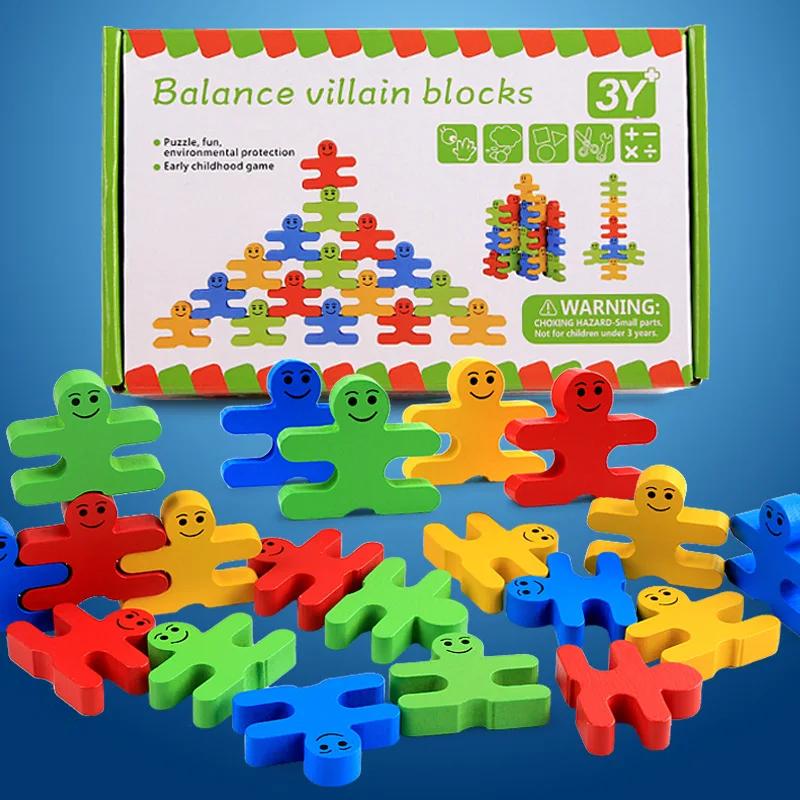 Balance Villain Blocks Balance The Small Building  Blocks Toys for Children Unisex Early Childhood Education Puzzle Wooden Toys