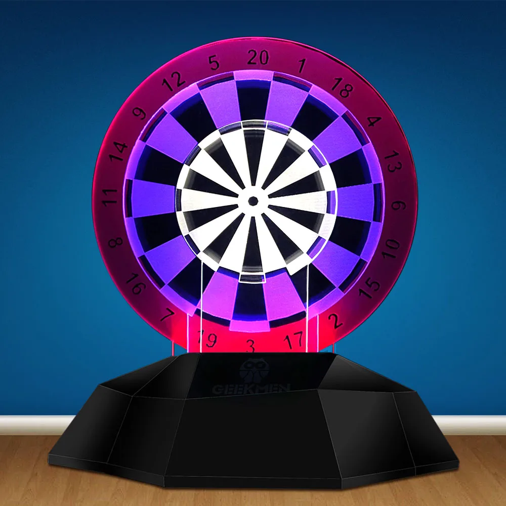 Professional Dart Board 3D ภาพลวงตาโคมไฟ Multi ชั้นที่มีสีสัน LED อะคริลิคป้าย Home Bar Pub Club Lighting Décor