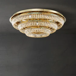 Art Deco Round 3 Layer LED Dimmable Silver Gold Crystal Lamparas De Techo Ceiling Lights.Ceiling Light.Ceiling Lamp For Foyer