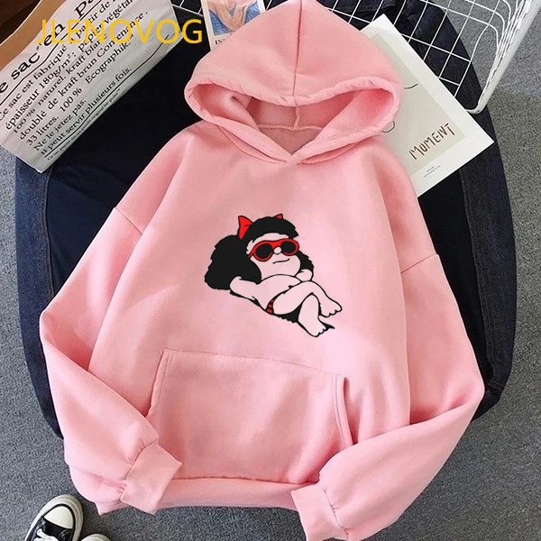 Damen Hoodie Cartoon PAZ Mafalda Oder QUIERO Cafe Gedruckt Damen Grafik Sweatshirt Harajuku Lustige Hoody Bluse Top Drop Shipping