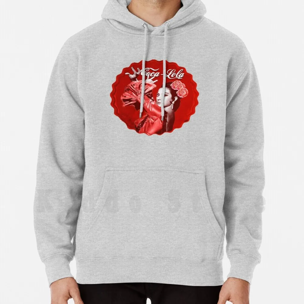 Coca-Lola Button Design Hoodies Long Sleeve Lola Flores Flemish Couplet Spanish Flamenco Spanish Couplet