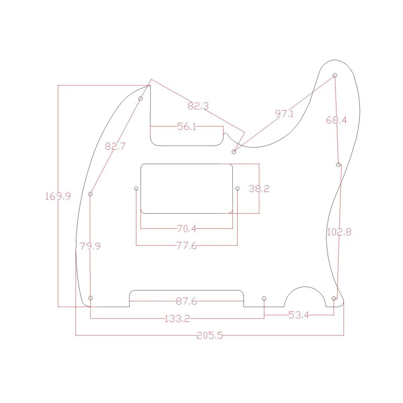 Ohello 8 Hole Tele Humbucker Pickguard 3D Printed Plastic Pickguard Scratch Plate with screws for Telecaster Guitar