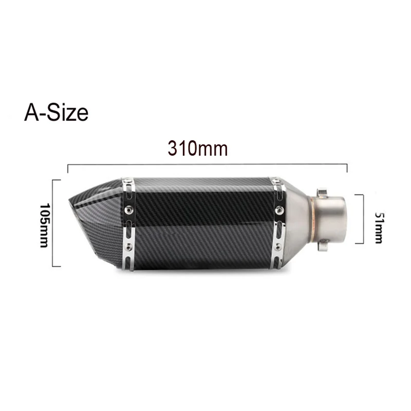 51MM Universal Motorcycle Exhaust Pipe Muffler Racing Escape akrapovic Moto For yamaha r15 crf 230 tmax500 CB400 cb650f exhaust view 4