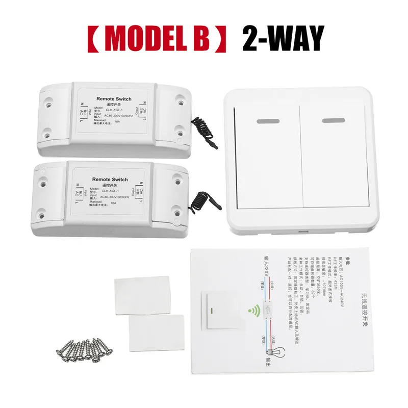 

2Way Lamp Light Wireless Remote Control Switch Receiver Transmitter ON/OFF Switch Controller Support Dropshipping