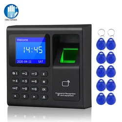 Biometrische Vingerafdruk Rfid Toegangscontrole Toetsenbord Systeem Elektronische Usb Time Clock Recorder Aanwezigheid Machine + 10 Keyfobs Card