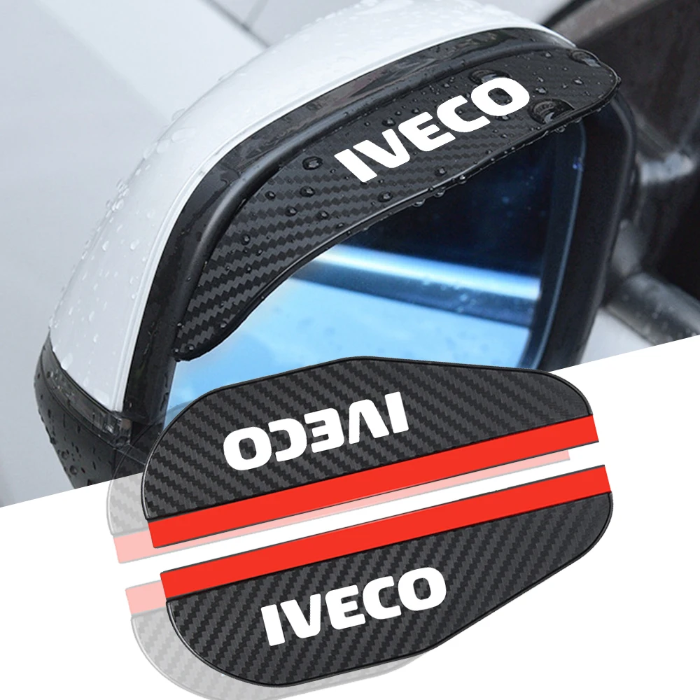 2pcs car Rearview mirror Carbon fiber Rain cover for iveco stralis daily eurocargo trakker car accessories